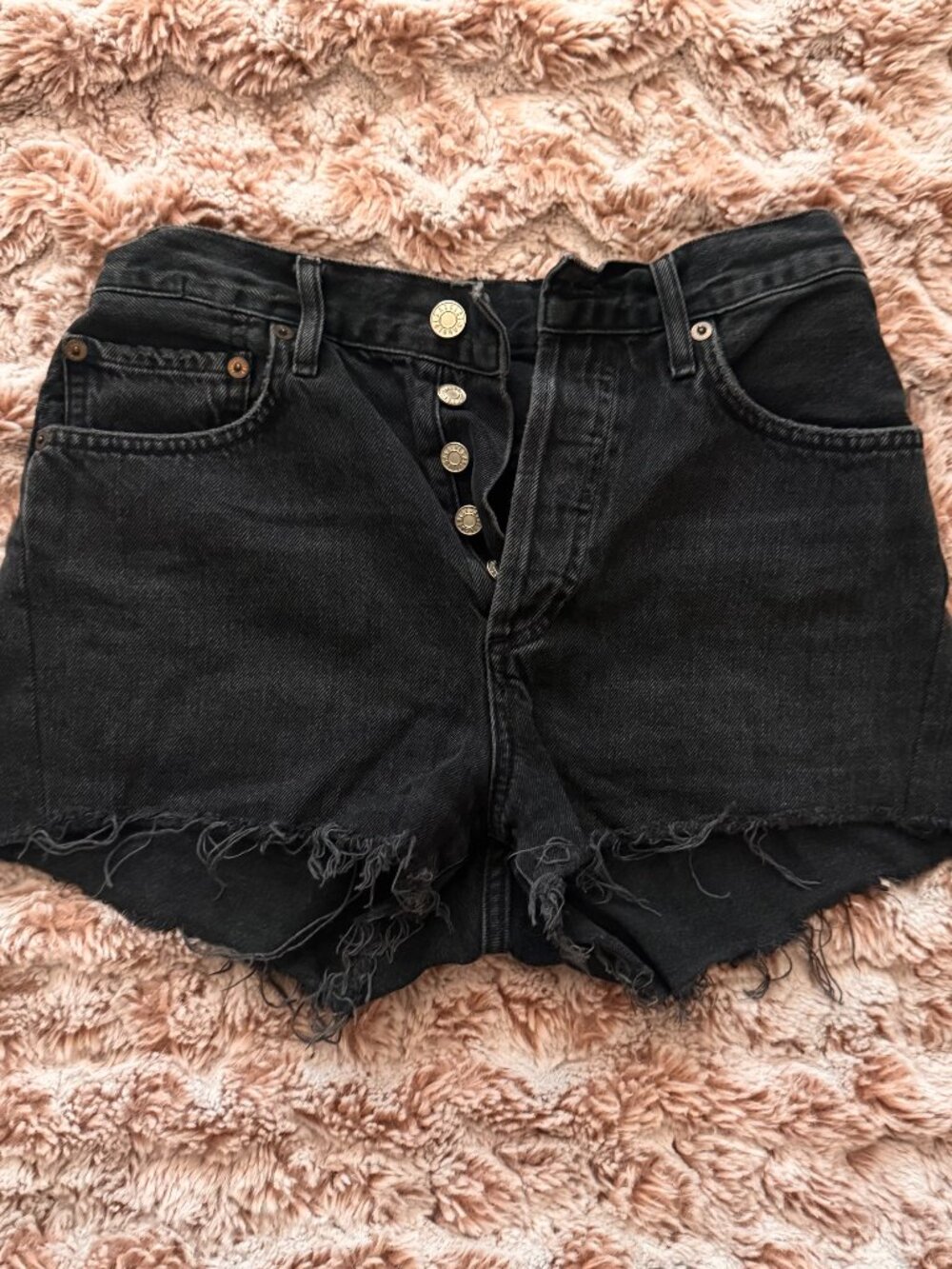 Black Agolde Denim Shorts